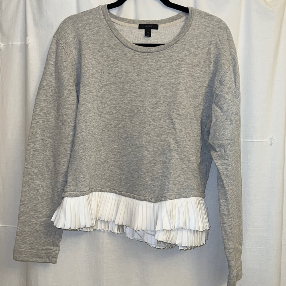 J. Crew Crew Neck Ruffle Sweatshirt, Size M
